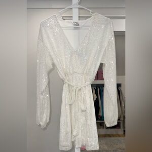 NWT Princess Polly Dancing Queen Mini Dress White US 2 / AU 6 White